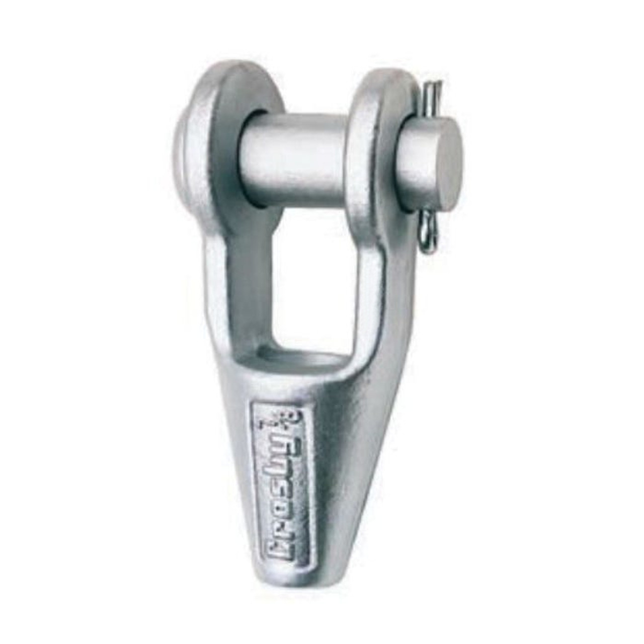 Closed Spelter Socket, Spelter, 3/4 in, 1.38 in ID Eye, 7.94 in Lg, Forged Steel