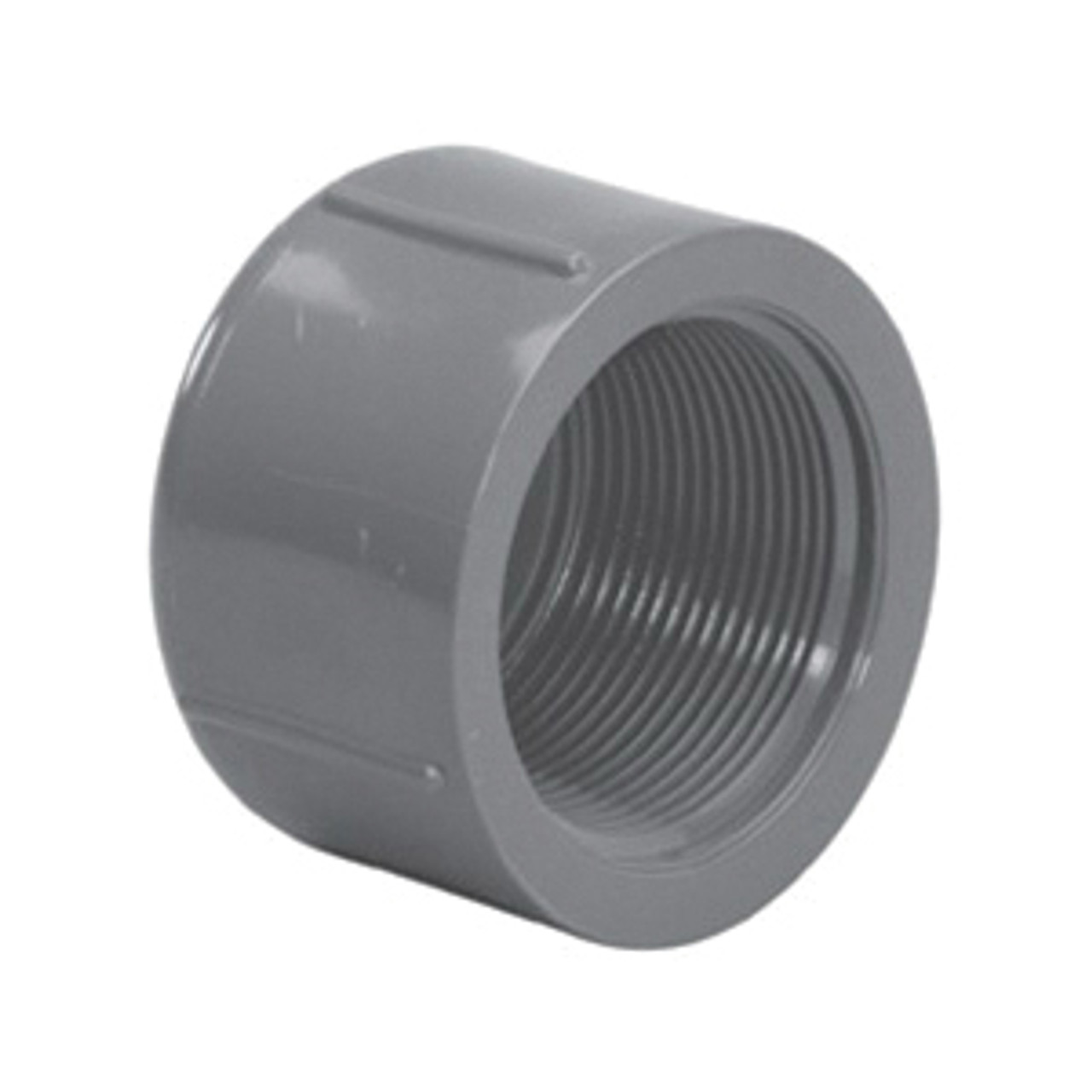 Pipe Cap, Cap, 1/4 in, FNPT End, 15/16 in Lg, SCH 80, Injection-Molded, PVC, Gray , 140 deg F, 29/32 in wd, Domestic