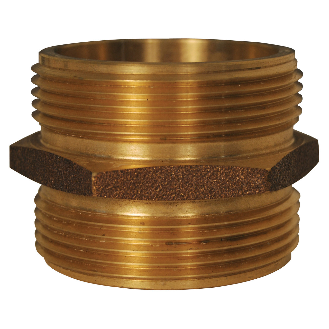 Hex Nipple, Straight, 1-1/2 in, MNPT x MNST End, Brass Hex Nipple, Straight, 1-1/2 in, MNPT x MNST End, Brass