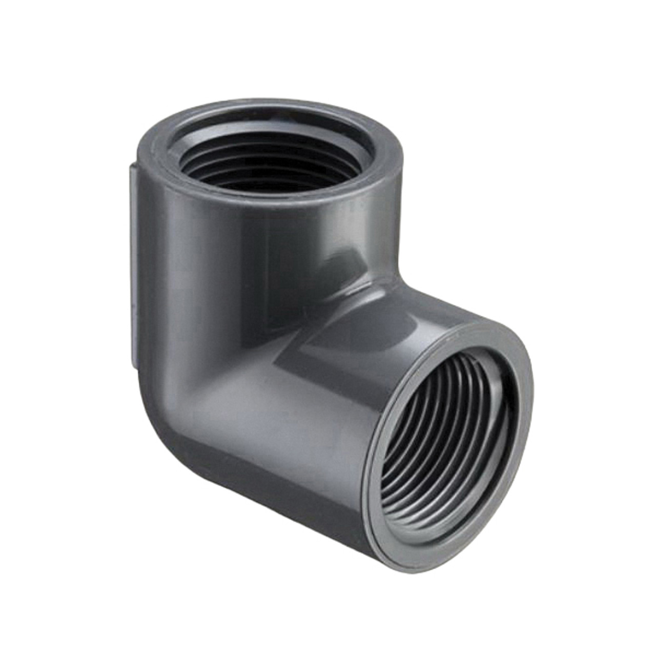 Elbow, 1/2 in, FNPT End, SCH 80, Molded, Chlorinated PVC, 210 deg F, Gray , 90 deg Elbow
