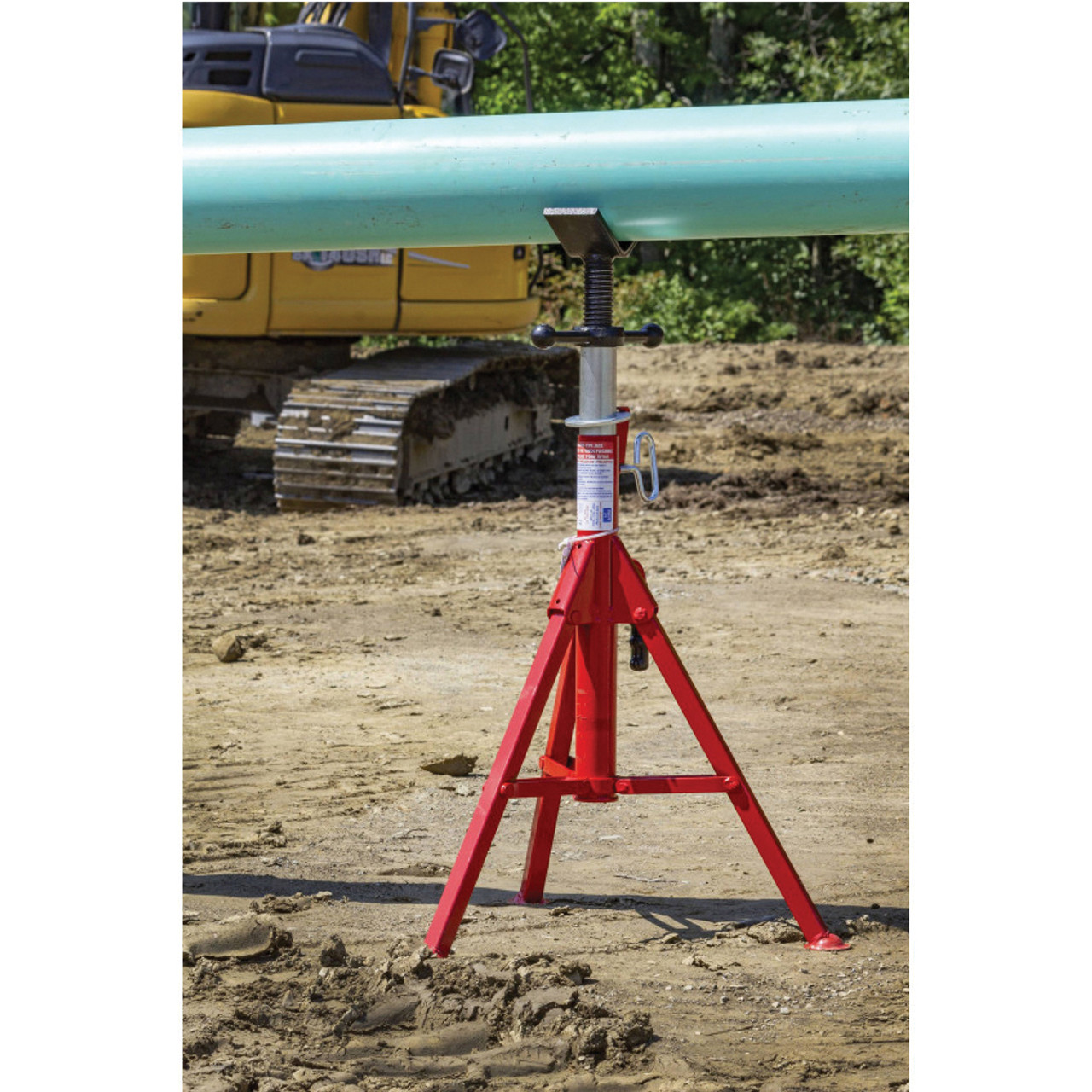 Pipe Jack, V-Head High, 1/8 to 24 in, 2000 lb, 49 in Ht