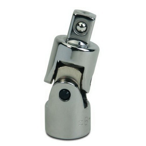 Universal Joint, Imperial, Male Drive, 0.375 in Male Drive, 1 in Lg, Socket Adapter, ANSI B107.10M, CSA, Steel, Polished Chrome Coated