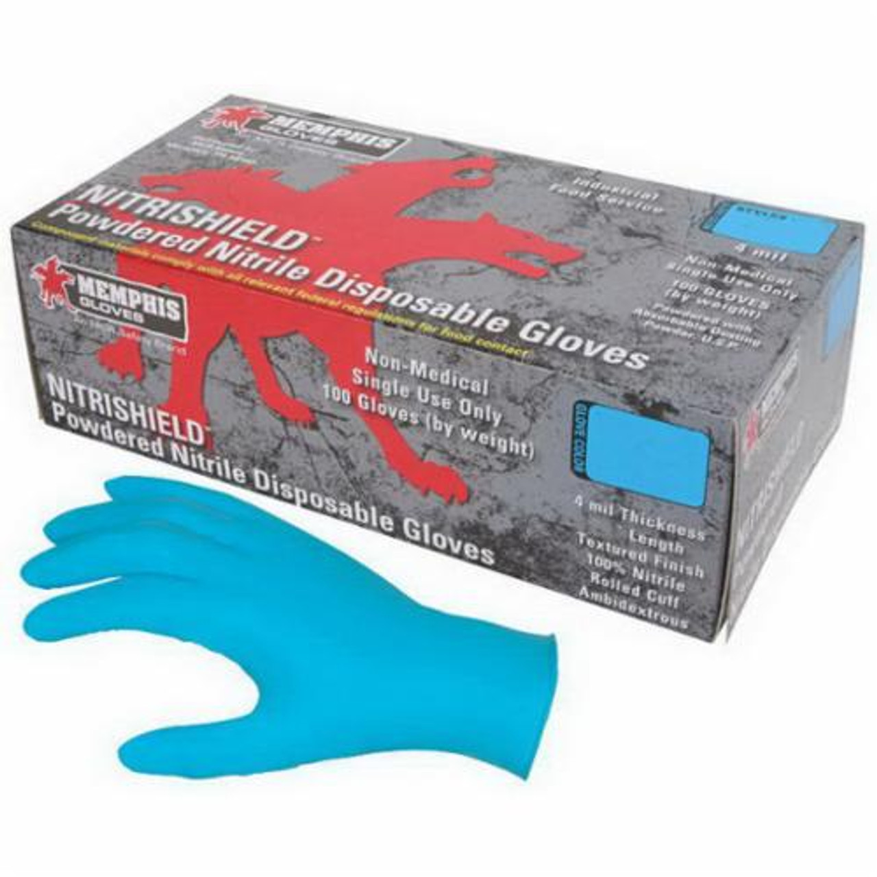 Disposable Gloves, Non-Sterile, Nitrile Palm, Nitrile, Blue Color, Textured, Ambidextrous, Food/Industrial/Premium Grade, Large, Unlined, Rolled Cuff, 4 mil Thk, 6020L Disposable Gloves, Non-Sterile, Nitrile Palm, Nitrile, Blue Color, Textured, Ambidextrous, Food/Industrial/Premium Grade, Large, Unlined, Rolled Cuff, 4 mil Thk, 6020L