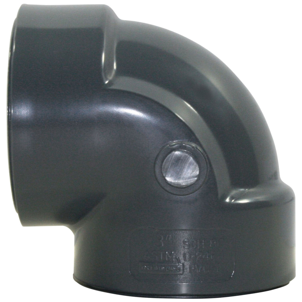 Elbow, 90 deg Elbow, 3 in, FNPT End, SCH 80, PVC, Gray , 140 deg F, 4.23 in OD, Domestic