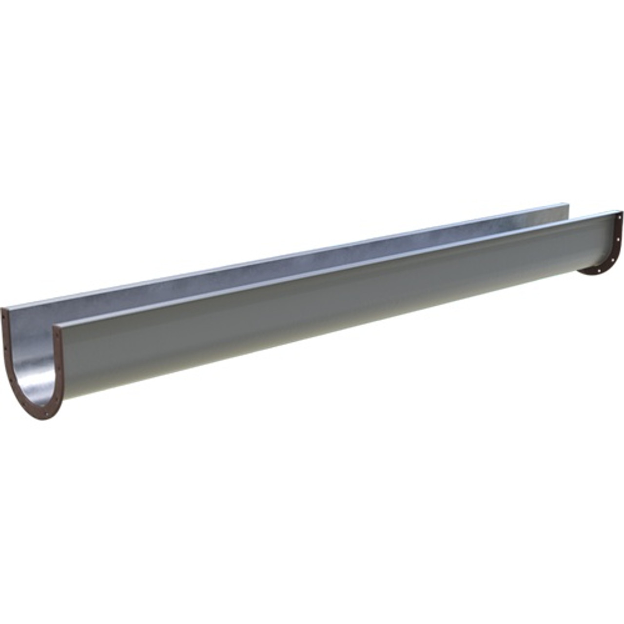 Conveyor Screw Trough, Angle Flange,  U-Shape, 9 in Dia, 120 in Lg, Steel, Painted Conveyor Screw Trough, Angle Flange,  U-Shape, 9 in Dia, 120 in Lg, Steel, Painted
