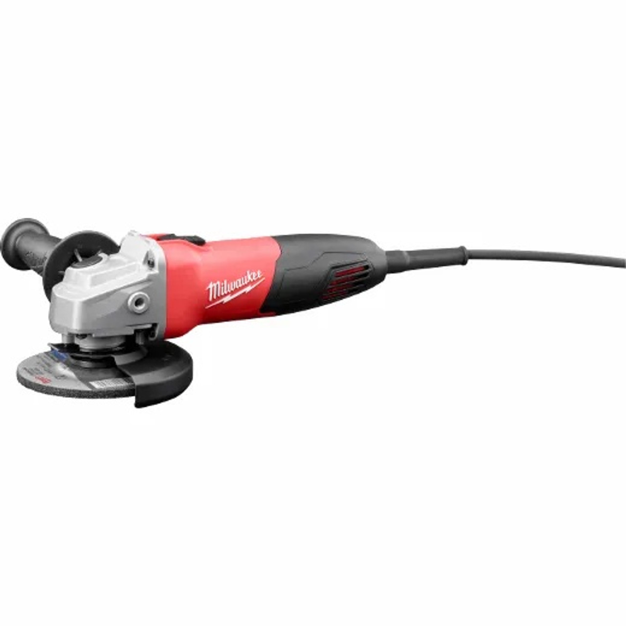 Small Angle Grinder, 4-1/2 in Dia Wheel, 5/8 in-11 Arbor/Shank, 11000 rpm, 120 VAC, 7 A, Metal Housing, 3-Position,  Side, Black,  Red , Lock-On Slide Switch