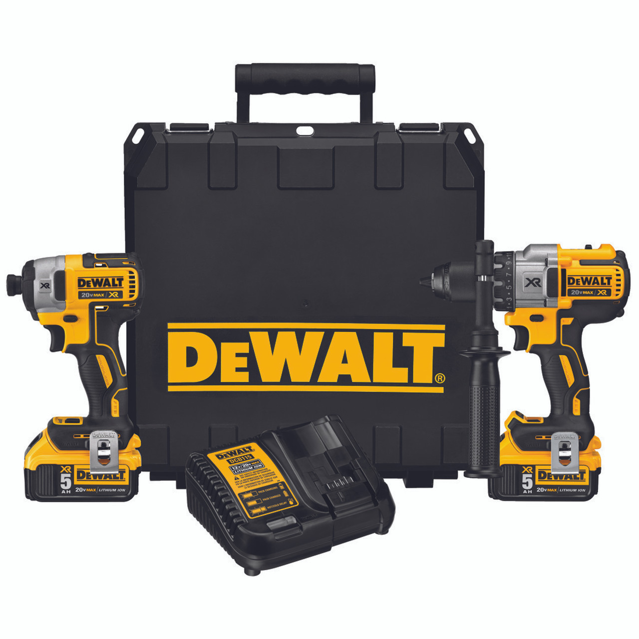 Cordless Hammer Drill, 2-Tool,  Brushless Premium, 3 -Speed, 20 VDC, 5 Ah, 1825 in-lb Torque