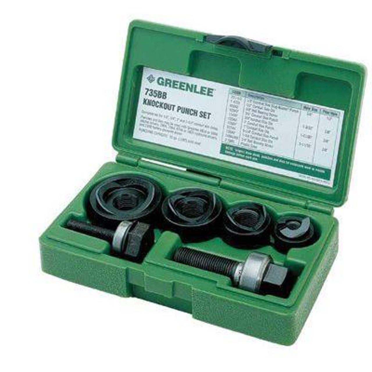 Punch Set, 1/2 to 1-1/4 in Punch, 10 -Piece, (10) 1/2 to 1 1/4 in Conduit Size Punch,  Conduit Size Die,  Draw Stud Punch Set, 1/2 to 1-1/4 in Punch, 10 -Piece, (10) 1/2 to 1 1/4 in Conduit Size Punch,  Conduit Size Die,  Draw Stud