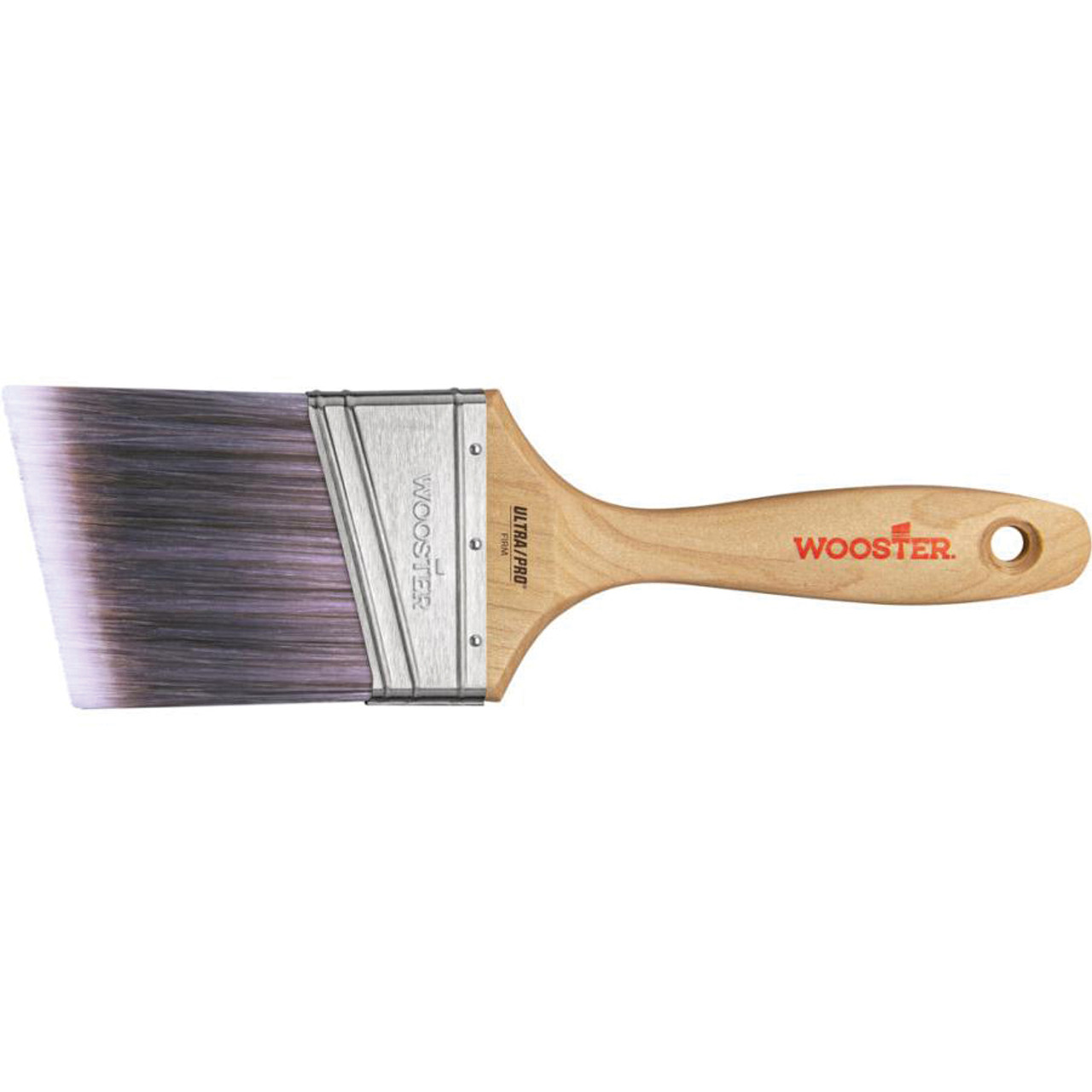 Paint Brush, 3-7/16 in Lg, 3-1/2 in Brush, Nylon,  Sable Polyester Brush, 7/8 in Ferrule, Stainless Steel Ferrule, Sealed, Wood Handle