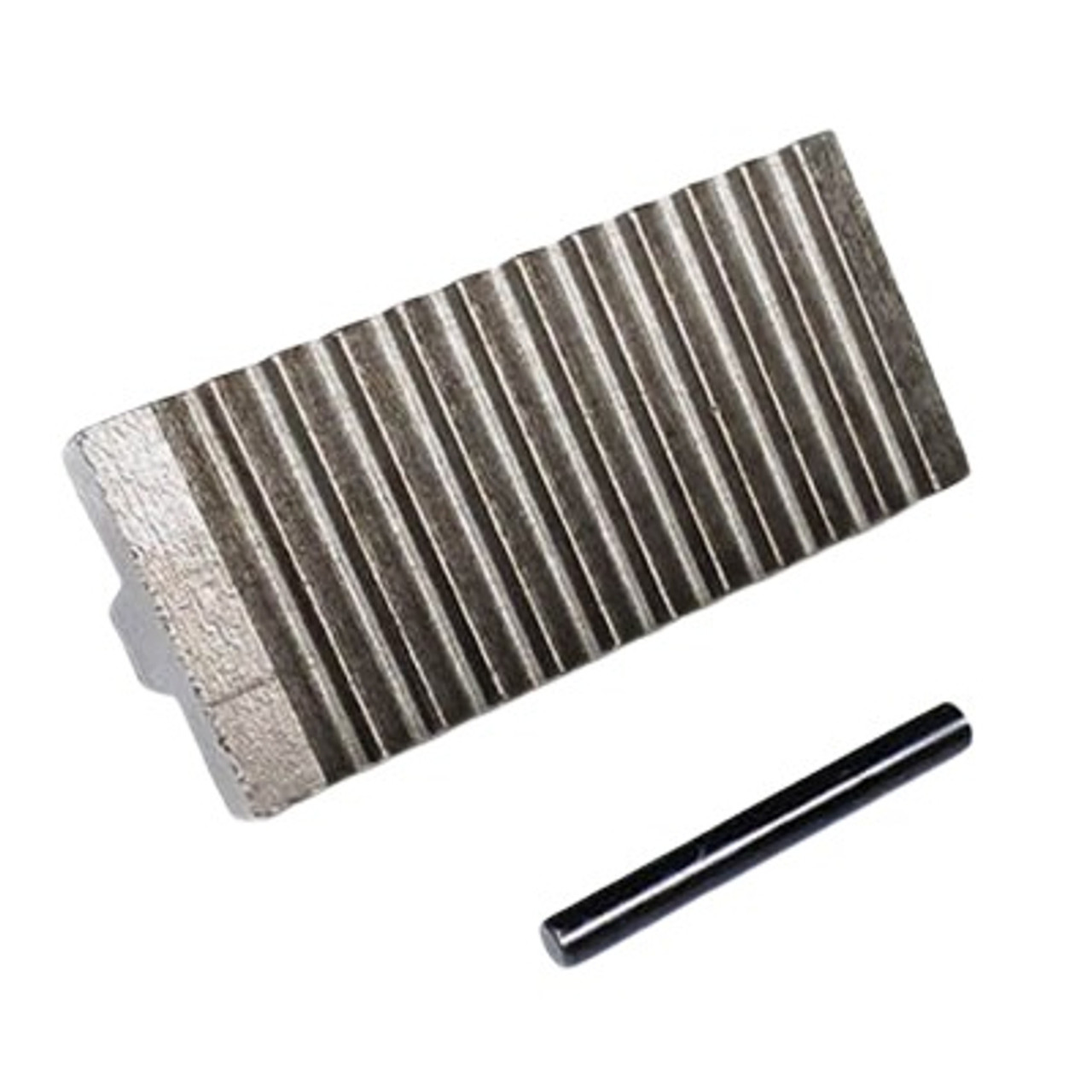 Heel Jaw, Heavy Duty, Suitable For 48 in Straight Pipe Wrench, High Tensile Ductile Iron, 1-1/2 in wd,  3-1/2 in lg,  1 in ht,  6 in pipe capacity Heel Jaw, Heavy Duty, Suitable For 48 in Straight Pipe Wrench, High Tensile Ductile Iron, 1-1/2 in wd,  3-1/2 in lg,  1 in ht,  6 in pipe capacity