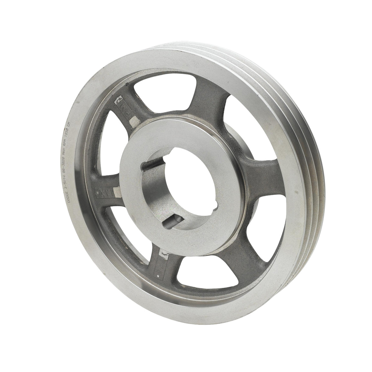 DODGE 6A 7.0B 7.4 Sheave, Type A1, Taper-Lock Bore, 7-3/4 in od, 7.38 in (A)/7.76 in (B) Dia Pitch, 6 -Groove, 4-3/4 in Wd Face, 2517 Bushing, Cast Iron