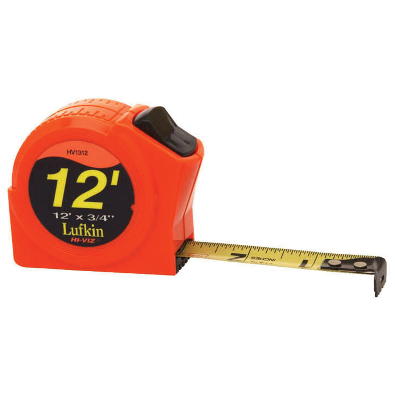 Measuring Tape, Power Return, 16 ft Lg Blade, 3/4 in Wd Blade, Steel Blade, Toggle, Bright Orange Case