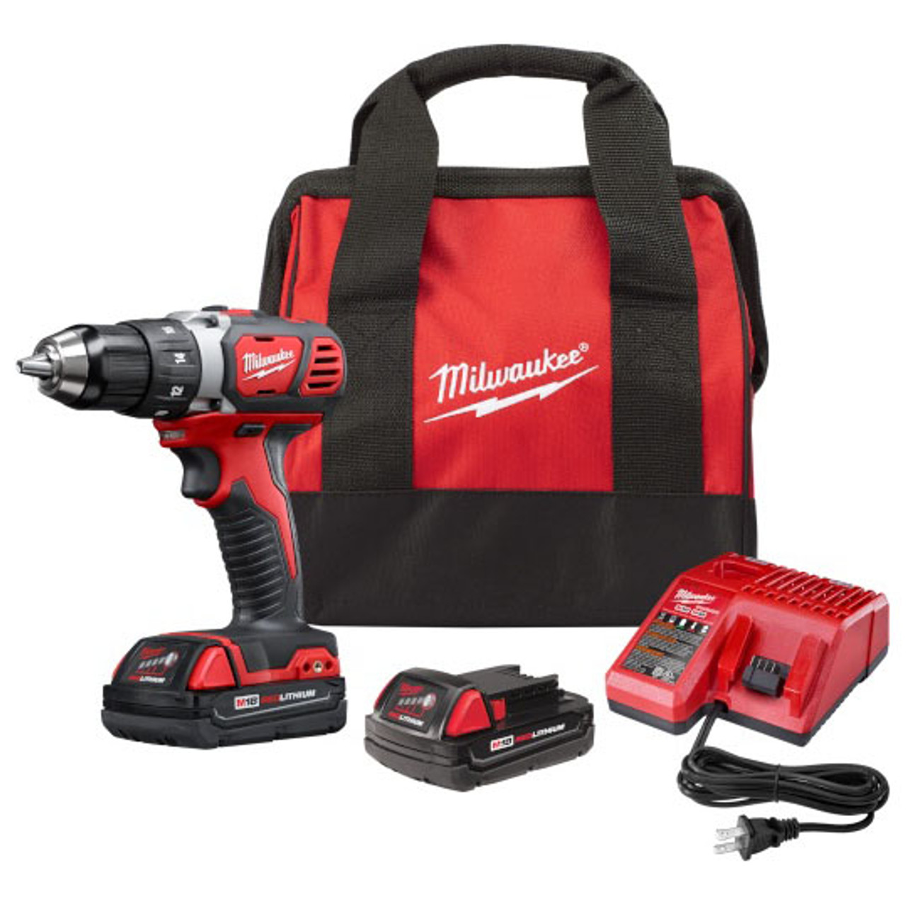 Cordless Hammer Drill, 1/2 in Chuck, Metal Single Sleeve Ratcheting Lock Chuck, 28800 BPM, 400 rpm,  1800 rpm No-Load, 2 -Speed, 18 VDC, Lithium-Ion, 1 Battery