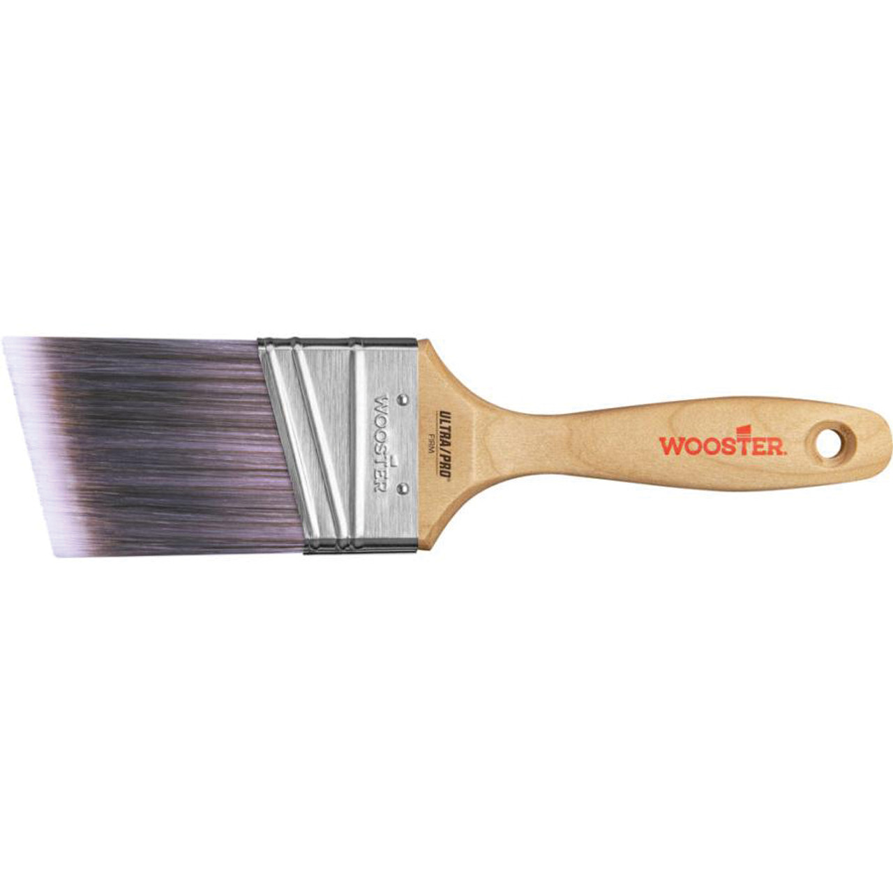 Paint Brush, 2-15/16 in Lg, 2-1/2 in Brush, Nylon,  Sable Polyester Brush, 5/8 in Ferrule, Stainless Steel Ferrule, Sealed, Wood Handle