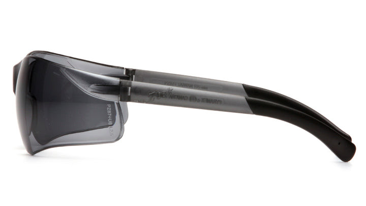 Safety Glasses, Universal, Anti-Fog Lens, Gray Lens, Wrap Round, Gray Frame, Polycarbonate Frame, Polycarbonate Lens, 1 UV Protection, 13 mm Bridge