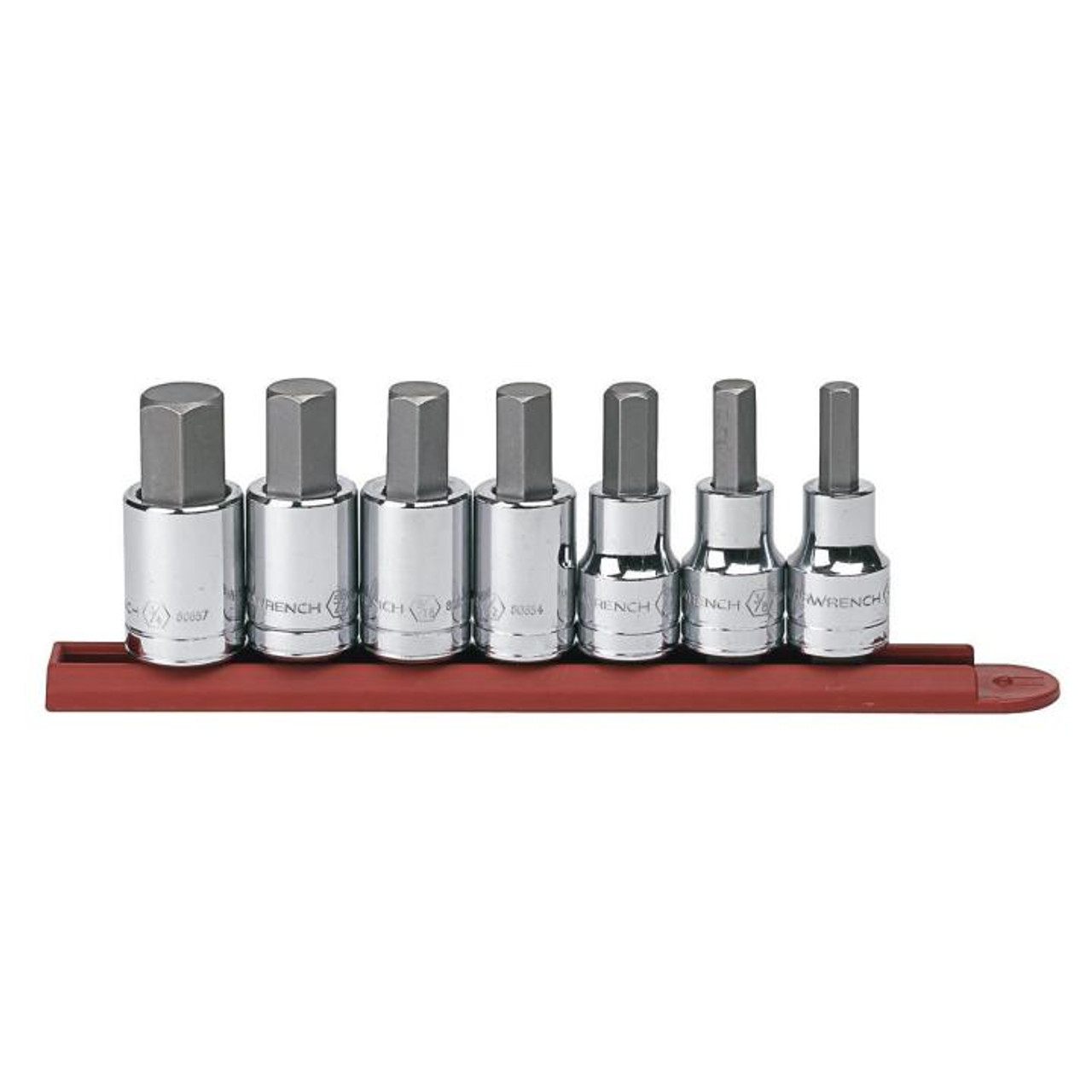 Driver Socket Bit Set, Professional, 1 Impact Rated, Imperial, 7 -Piece, 1/2 in Drive, 5/16 to 3/4 in Hex, ANSI, Alloy Steel with S2 Steel Bit