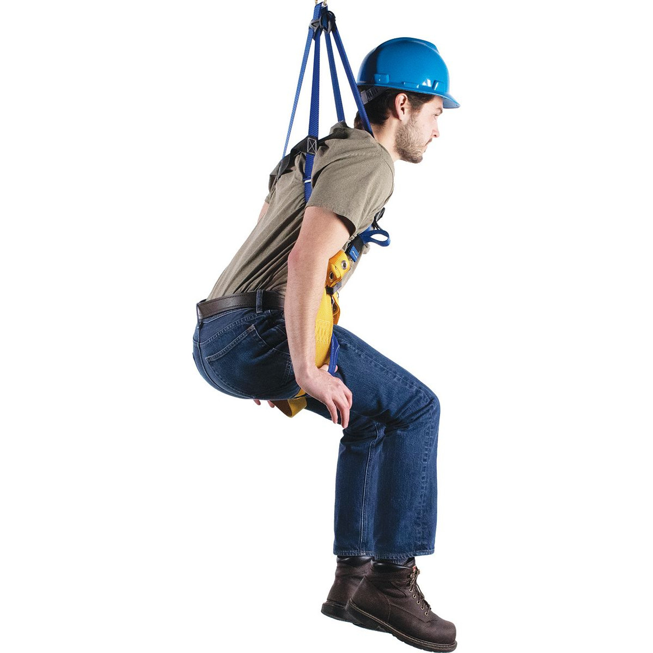 Harness, Alloy Steel Hardware, Blue , X-Large, 310 lb, Tongue Leg Strap Buckle, Slotted Pass-Thru Chest Strap Buckle, Polyester Strap