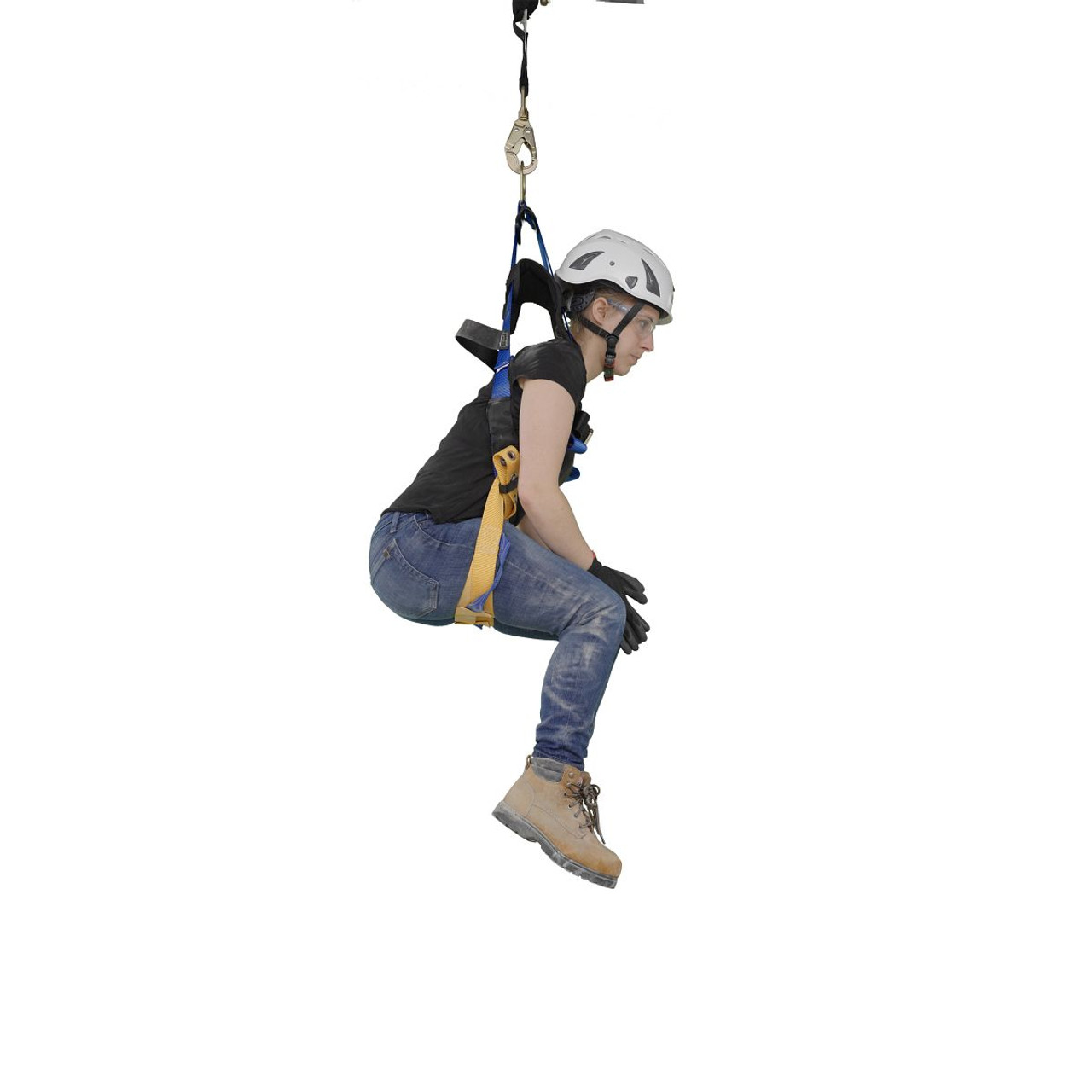 Harness, Alloy Steel Hardware, Blue , X-Large, 310 lb, Tongue Leg Strap Buckle, Slotted Pass-Thru Chest Strap Buckle, Polyester Strap