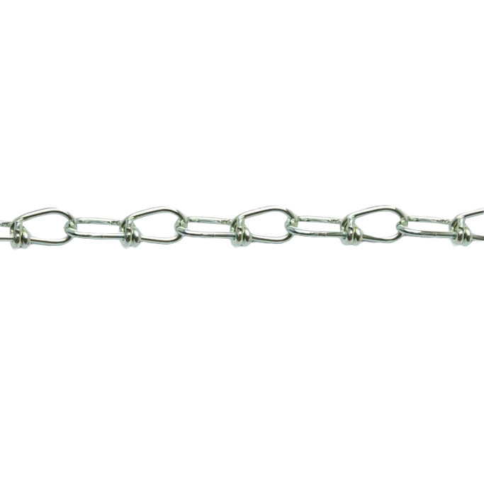 Loop Chain, 2/0, 2-1/2 in Lg, 255 lb, Carbon Steel, Zinc Plated