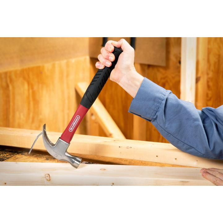 Claw Hammer, Curved, 13 in Lg, Polished Face, 1.1 in Dia Face, 1 lb Head, 5.1 in Lg Head, Alloy Steel Handle