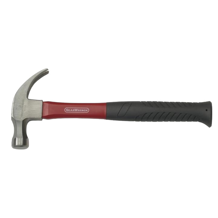 Claw Hammer, Curved, 13 in Lg, Polished Face, 1.1 in Dia Face, 1 lb Head, 5.1 in Lg Head, Alloy Steel Handle
