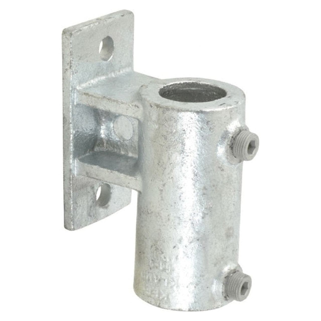 Railing Base, Standard Vertical, 1-1/2 in, 5.74 in Lg, Malleable Iron, Galvanized