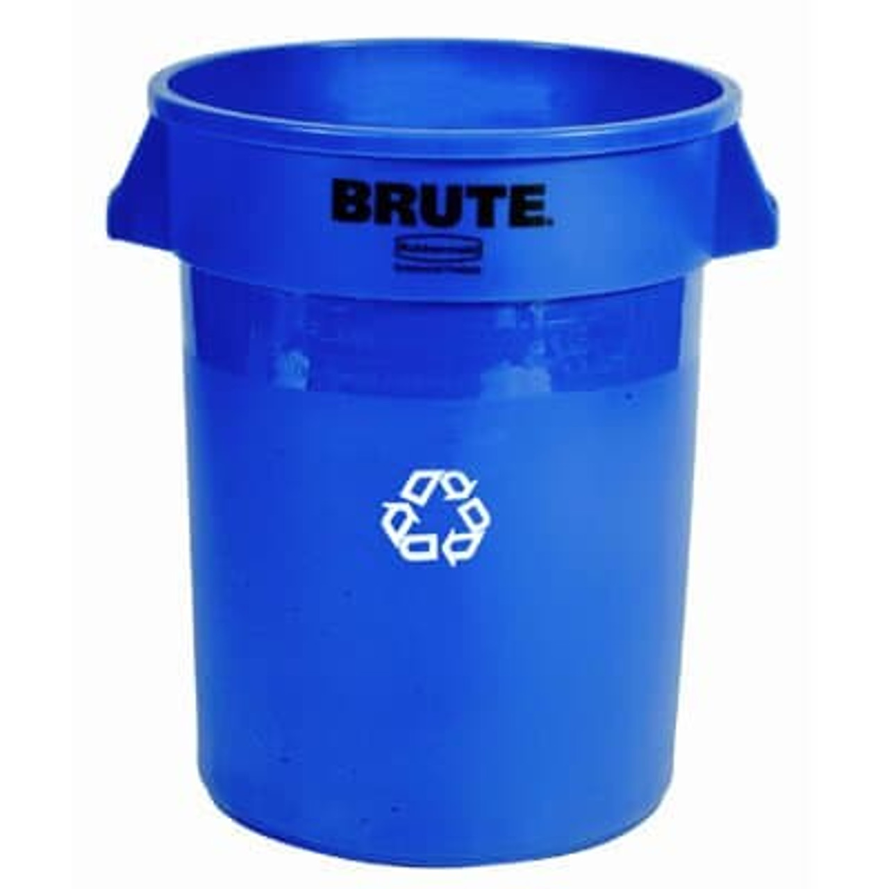 RUBBERMAID Recycling Container, 20 gal, 19-1/2 in Dia, 22-7/8 in Ht, Round Cylinder Shape, Plastic, Blue , Open Top