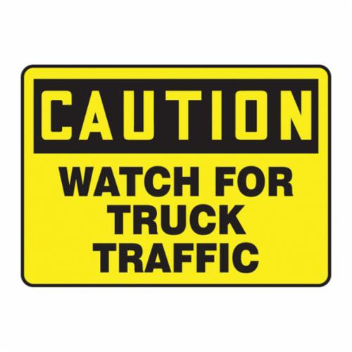 Accuform® MVHR648VA Caution Sign, CAUTION, Text, Aluminum, 10 in H x 14 in W, Black on Yellow