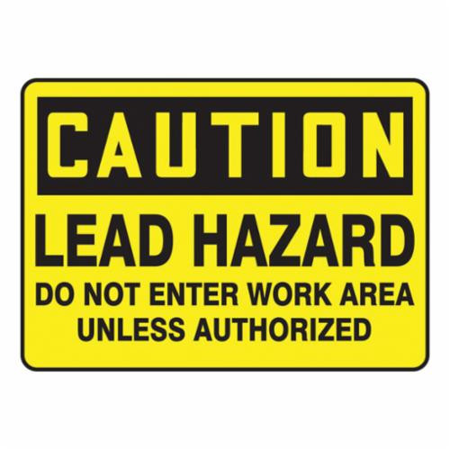 Accuform® MCAW610VP Caution Sign, CAUTION, 10 in H x 14 in W, Black on Yellow, Plastic, Surface Mount