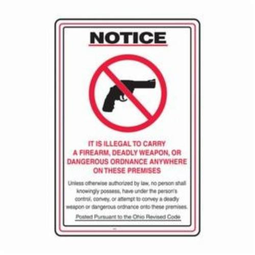 Accuform® MACC547XV Safety Sign, NOTICE, 18 in H x 12 in W, Adhesive Dura-Vinyl™, Adhesive Mount