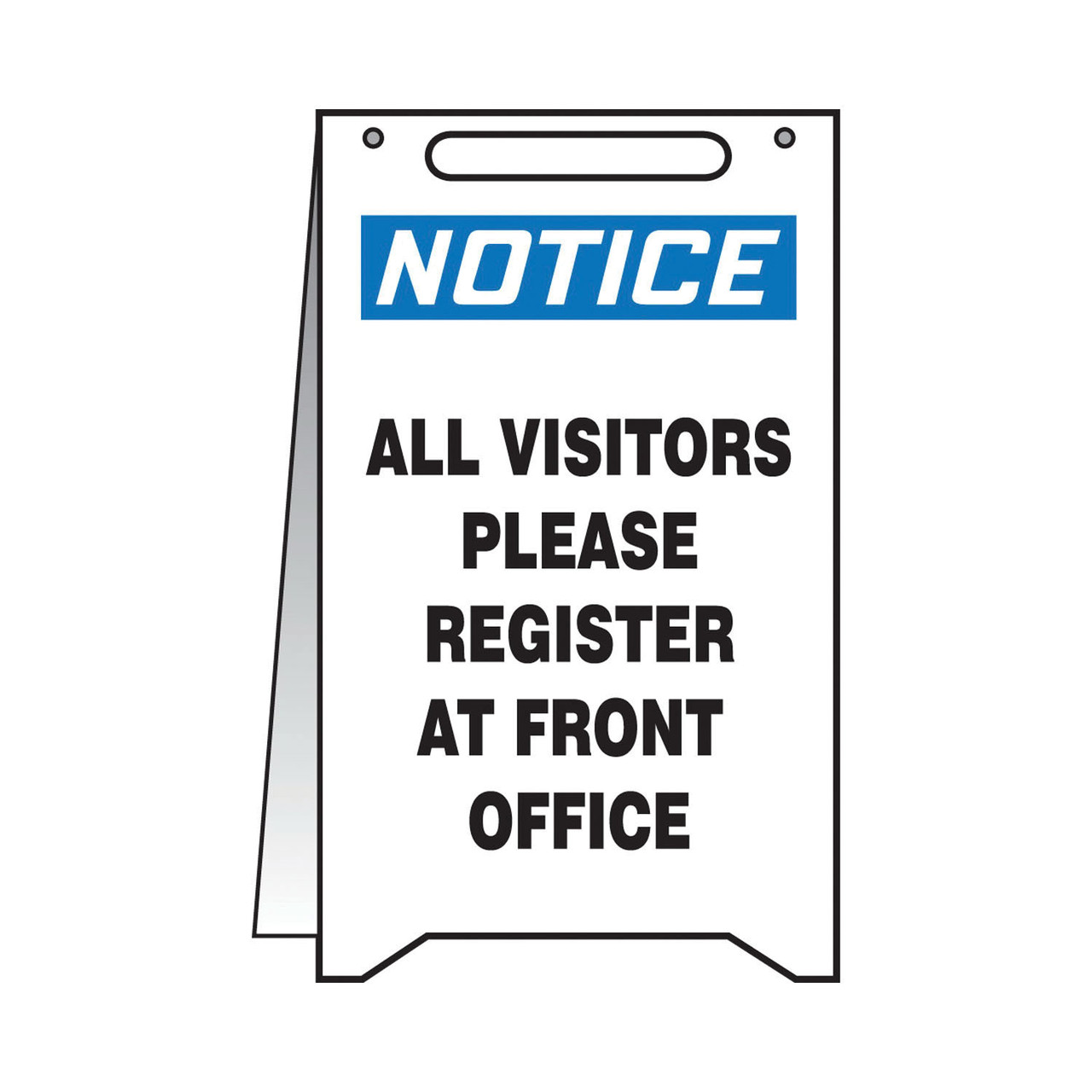 Accuform® PFR635 Fold-Ups® Floor Sign, NOTICE, 20 in H x 12 in W, Plastic