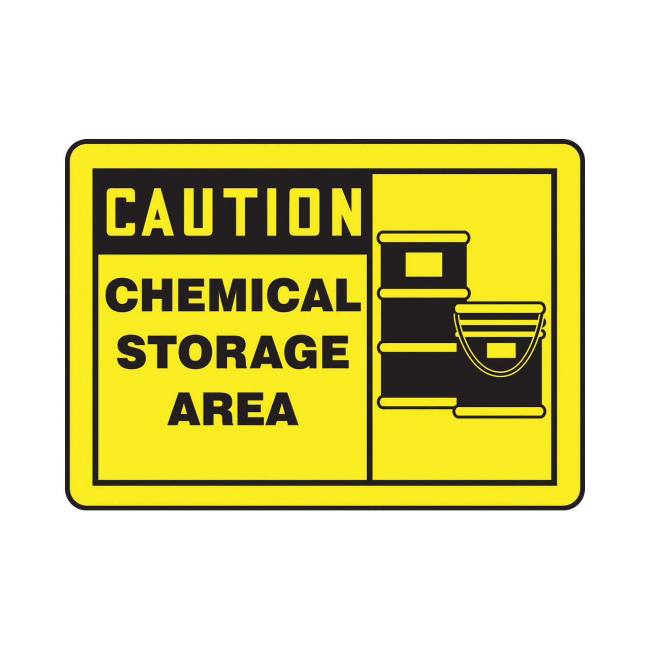 Accuform® MCHL642VS Safety Sign, CAUTION, Symbol/Text, Adhesive Dura-Vinyl™, Fastened Mount, 10 in H x 14 in W, English