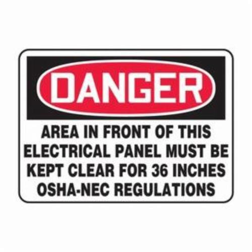 AREA IN FRONT OF THIS ELECTRICAL PANEL MUST BE KEPT CLEAR FOR 36 INCHES OSHA-NEC REGULATIONS