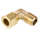 PARKER Elbow, Compression x MNPT End, -65 to 250 deg F, Brass, Forged, 90 deg Elbow, Fluid