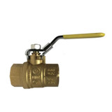 Ball Valve, -22 to 302 deg F, Full Port, Gas,  Oil,  Steam,  Water, Locking Lever, Forged Brass Body, 2-Piece