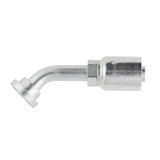 PARKER 43 Series Hydraulic Hose Elbow,Crimp Style,Flanged End,45 deg,Steel,Chromium 6 Free Plated,Domestic