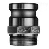 Adapter, Type F,  Cam and Groove, Adapter, 3/4 in, Male Adapter x MNPT End, Domestic