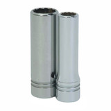 Socket, Standard, Imperial, Male Square Drive, 1/2 in Drive, Deep Socket, 3-1/4 in Lg, 12 -Point