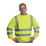 Sweat Shirt, Polyester Fleece, 8 oz Fabric, Pullover Closure, High-Vis Yellow