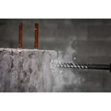MILWAUKEE Rotary Hammer Drill Bit, 4-Cutter, Hole Drilling, Spiral Flute, 45/64 in Shank, SDS-Max Shank, Bright