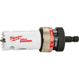 MILWAUKEE Hole Saw, Toothed Cut Edge, Round Shank, White, Multi-Purpose, 1-5/8 in Dp Cut, 3-1/2 TPI or Pitch