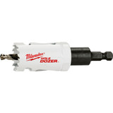 MILWAUKEE Hole Saw, Toothed Cut Edge, Round Shank, White, Multi-Purpose, 1-5/8 in Dp Cut, 3-1/2 TPI or Pitch