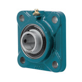 DODGE TYPE SCM 4 BOLT FLANGE Ball Bearing Unit, 4-Bolt Flange Mount, Set Screw Locking, Steel, Nitrile Seal, 225 to 400 deg F