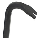 Gooseneck Wrecking Bar, Claw Tip, Hex, Carbon Steel, Black Paint