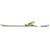 Ratchet Strap, 10 ft Lg, 1 in Wd, Polyester Strap, Flat Hook End