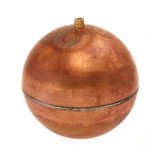 Float Valve Ball, Spherical Float, 1/4 in-20 SAE Thread, Copper, Domestic