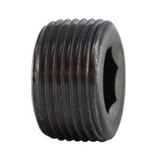 Countersunk Plug, Hex Socket, Plug, MNPT End, 150 psi, Carbon Steel, Black, -20 to 350 deg F, Domestic
