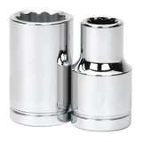 Socket, Standard, Imperial, Male Square Drive, 1/2 in Drive, Shallow Length Socket, 12 -Point