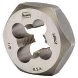 Taper Pipe Die, Re-Threading Hexagon, Imperial, NPT, 1-1/4 in Hex, Right Hand Thread, High Carbon Steel