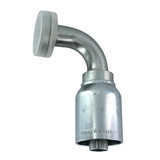 PARKER Hydraulic Elbow, 78 Series, Crimp Style, Flanged End, 90 deg, 6000 psi, Steel, Domestic